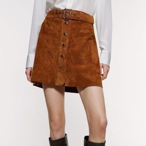 NWT ZARA 100% LEATHER SKIRT